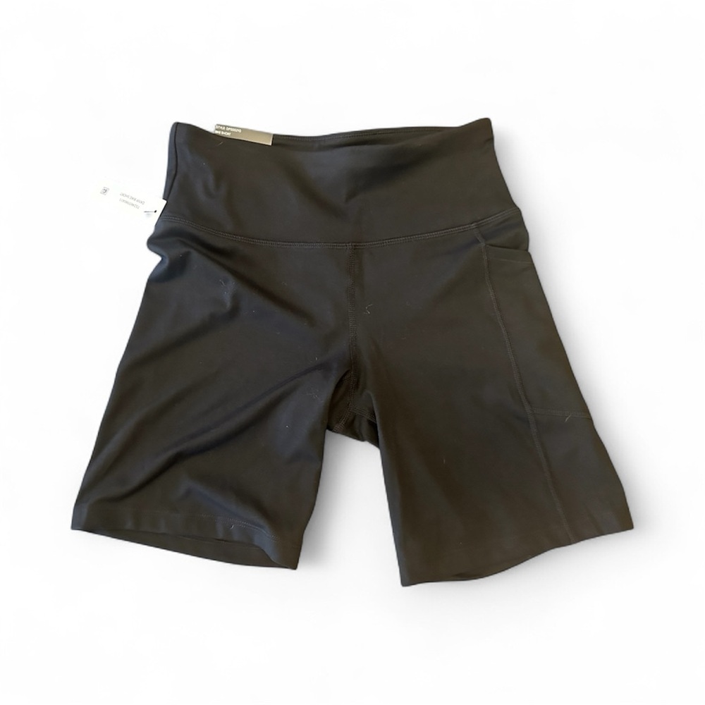 DKNY Women's Black Bike Shorts Small Activewear Athletic One pocket side NWT